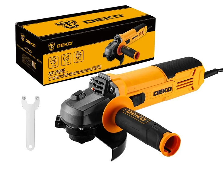 Углошлифовальная машина (УШМ) DEKO AG1250DK, 125мм, 1250Вт