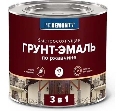Грунт-эмаль 3 в 1 PROREMONTT белая 1,7 кг