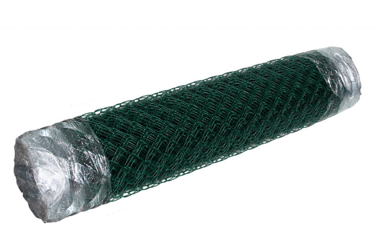 Сетка стальная плетеная зеленая (покрытие ПНД) 50*50мм 2,5мм 1,5м*10м (1/15м2)