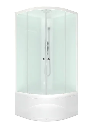 Душевая кабина Domani-Spa Delight Slim 99 high, 90*90*218 выс поддон, бел стенки, сатин-мат стекла, б/эл