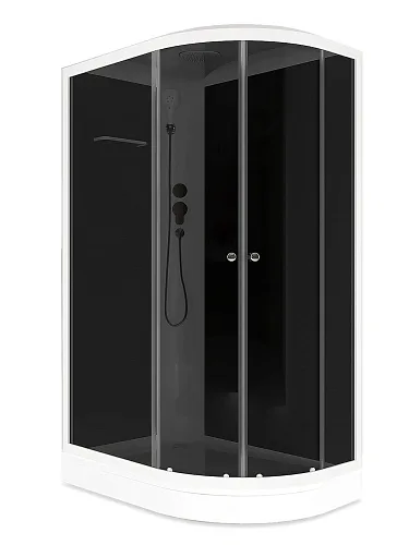 Душевая кабина Domani-Spa Delight Slim 128R 120*80*218 высокий поддон, черн стенки, тонир стекла, электрика