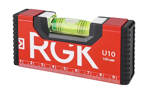 Уровень строительный RGK U10 (100мм) магн.