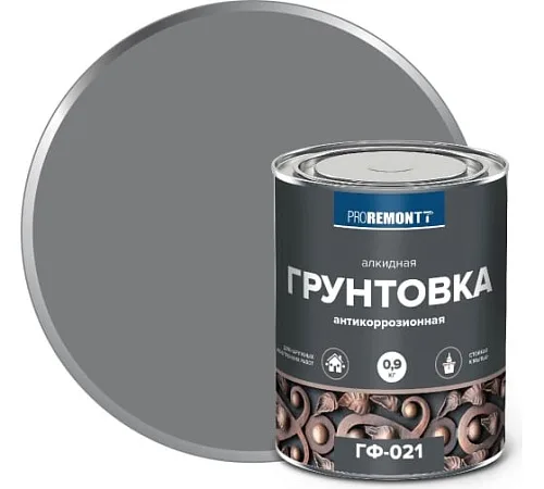 Грунт ГФ-021 PROREMONTT серый 0,9кг