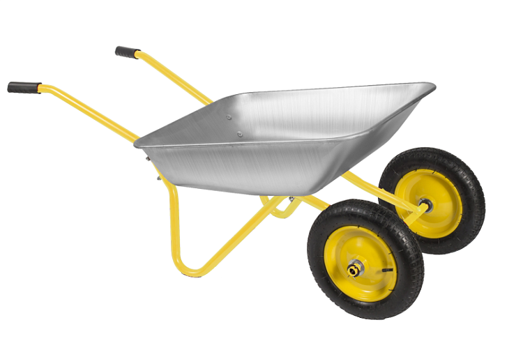 Тачка садовая двухколёсная SNIREX (объём 65л., до 90кг, колеса 3.25-8", труба 25х1,2мм, кузов 0,6мм)