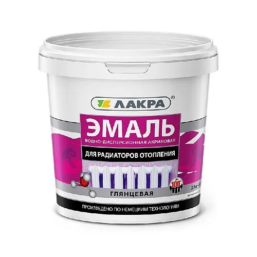 Эмаль акрил. для радиаторов отопления Лакра Бел. глянц. 0,9кг