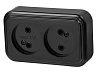 Розетка 2-ая б/з чёрный (10/200) Олимп