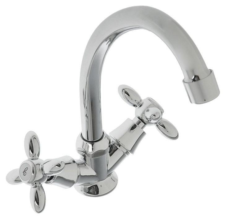 Смеситель кухня барашки Силумин Accoona A5677