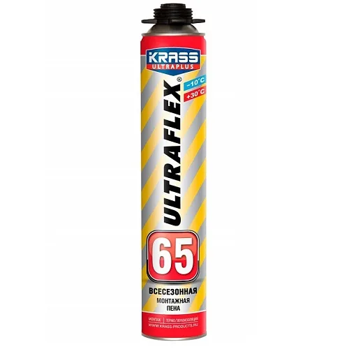 Пена монтажная профессиональная всесезонная  65 Ultraflex ТМ KRASS (1/12шт)