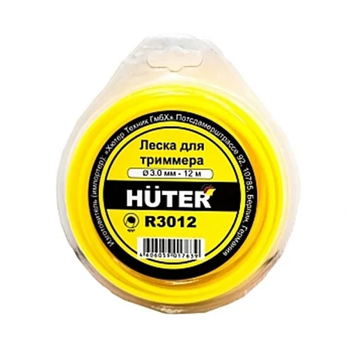 Леска Huter R3012 для триммера, 3 мм, круг 12м