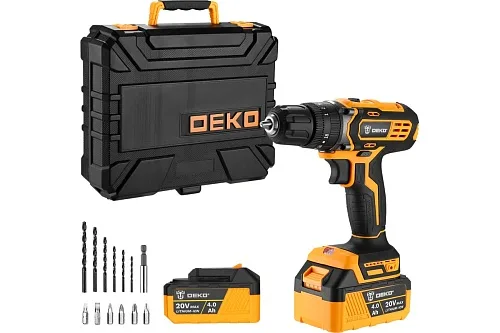 Шуруповерт аккумуляторный ударн. DEKO DKCD20 Impact 20В, 2*4.0Ач