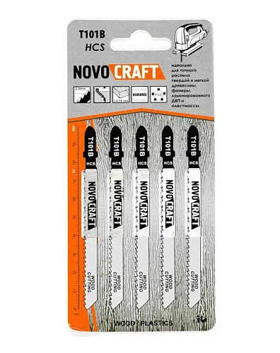 Пилка для электролобзика по дереву, T 101 B, 4-30 mm, сталь HCS, длина 100 mm, Novocraft, (1/5)