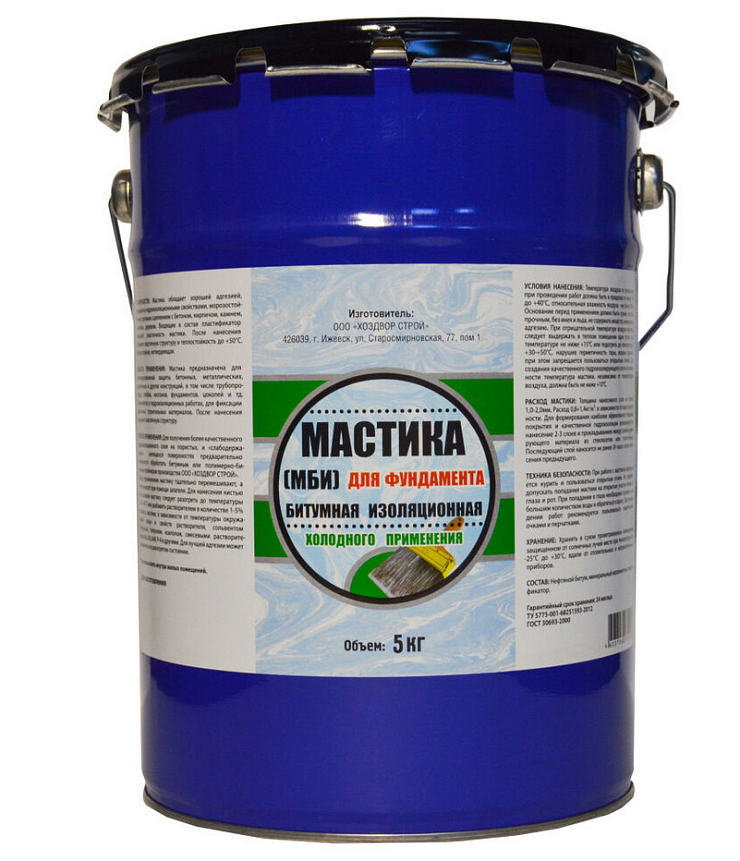 Мастика битумная изоляционная МБИ 5кг (1/96шт)