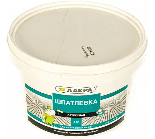 Шпатлевка латексная  для внутренних работ 3кг Лакра