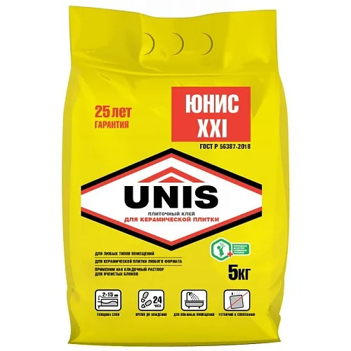 Клей для плитки ХХI 5 кг ТМ UNIS (1/6)(1/144)