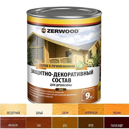 Защитно-декоративный состав ZDS калужница (0,85л) ТМ ZERWOOD (1/14шт)
