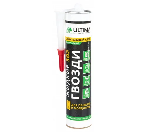 Клей ЖГ для панелей и молдингов 302 (360г) ТМ ULTIMA (1/12шт)