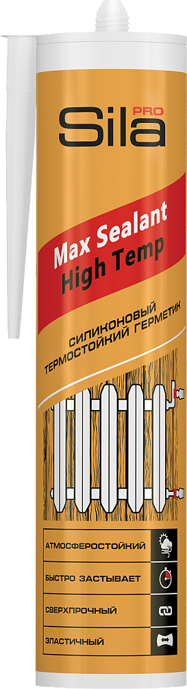 Герметик силиконовый термостойкий красный (290мл) ТМ Sila PRO Max Sealant (1/25шт)