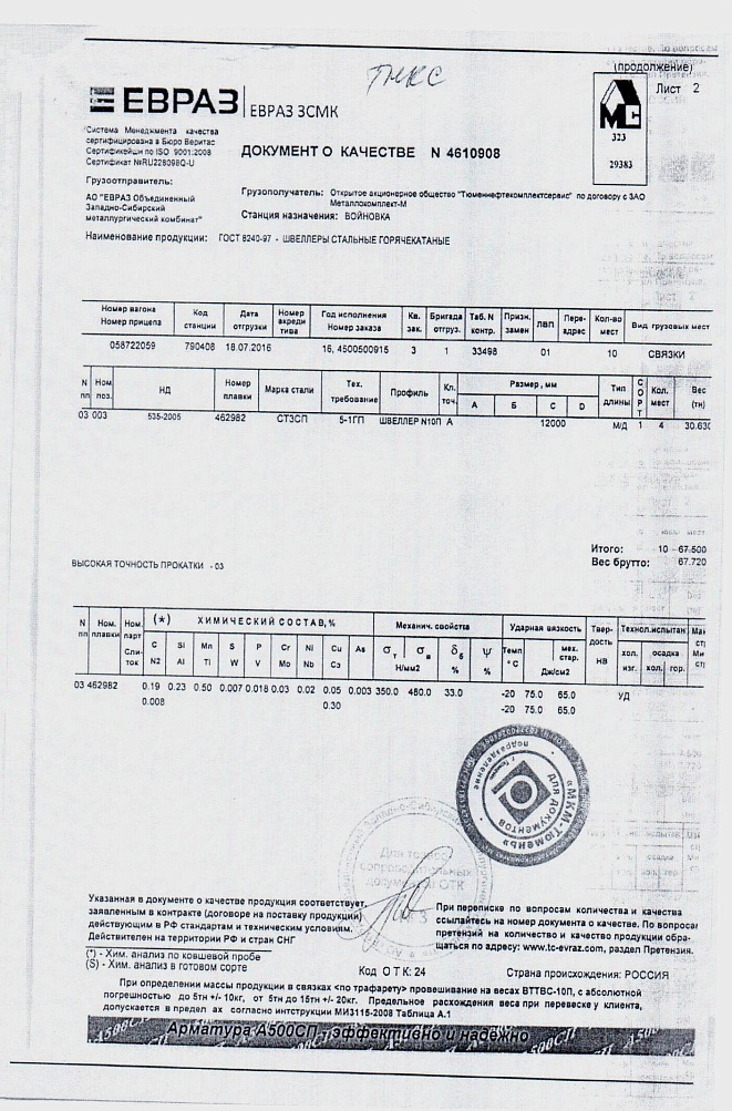 Швеллер 10 П ст3СП5 12,00м