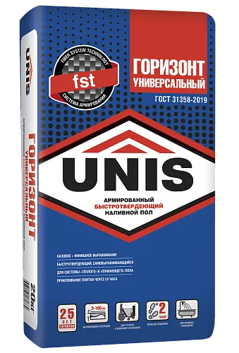 Пол Юнис Горизонт УНИВЕРСАЛЬНЫЙ быстротвердеющий 25 кг ТМ UNIS (1/48)