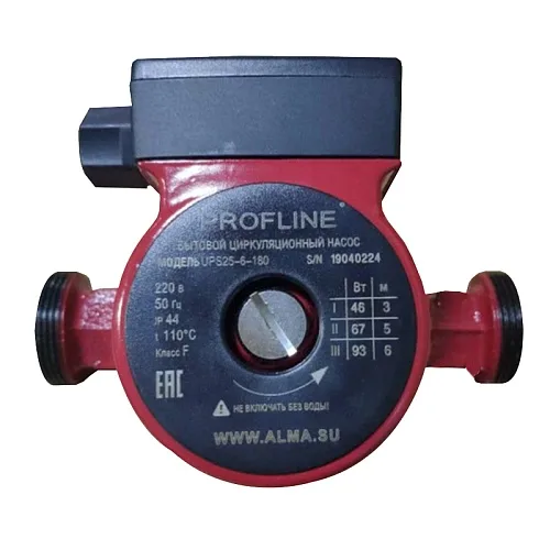 Насос циркуляционный PROFLINE Standart 25/6-180 (гайки, б/кабеля)