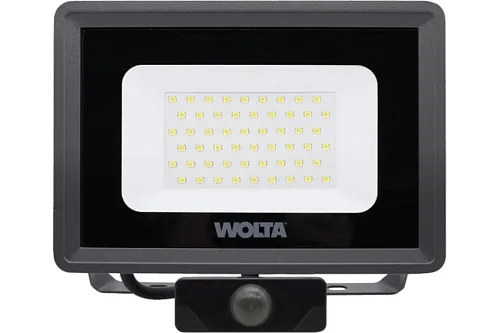 Прожектор диодный 50Вт 5700К 4500Лм IP65 Wolta WFL-06 серый датчик