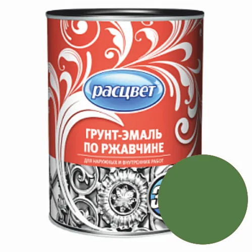Грунт-эмаль по ржавчине 3в1 алкидный зеленый (2,7кг) ТМ Расцвет