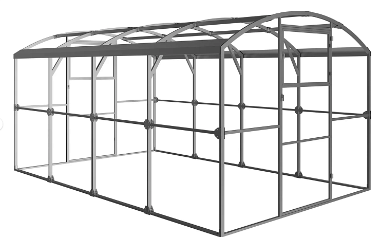 Каркас теплицы оцинкованный 6*3*2м (шаг дуги 1м) Павильон 