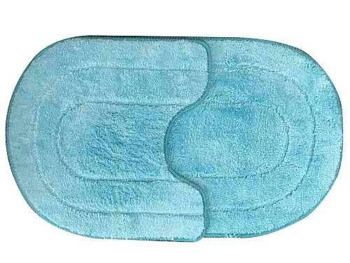 Набор ковров МК 2-ой 45х75, 45х45 см "Эллипс" (голубой) Delphinium. 103313
