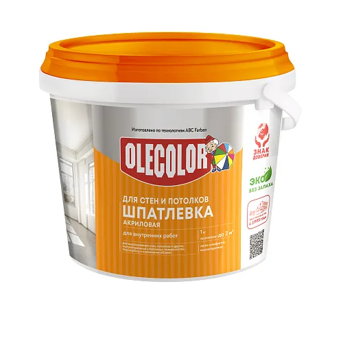 Шпатлевка акриловая для стен и потолков (0.9 кг) OLECOLOR