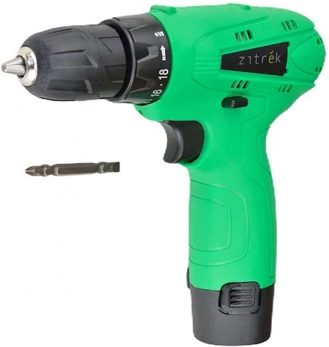 Шуруповерт аккумуляторный Zitrek Green 12 (12В, Li-ion аккумулятор, бита)