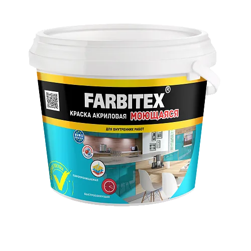 Краска акриловая моющаяся (13.0 кг / 7.88 л) FARBITEX