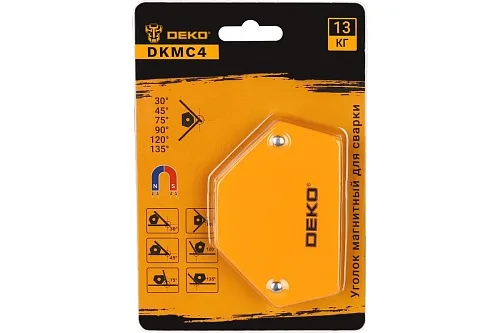 Угольник магнитный для сварки DEKO DKMC4 (30/45/75/90/120/135 град. до 13кг)