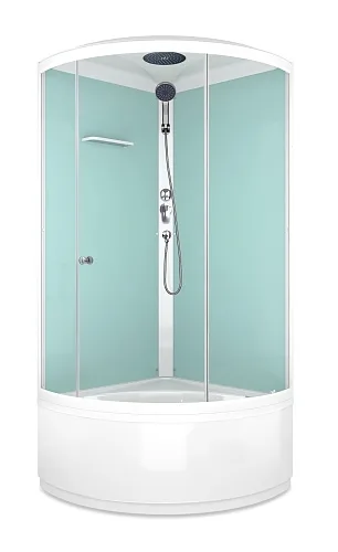 Душевая кабина Domani-Spa Simple high 90*90*218см С КРЫШЕЙ высокий поддон, бел стенки, проз. стекла