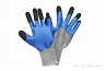 #Перчатки нейлоновые покрытые полиуританом ЧЕРНО-СИНИЕ G-52
