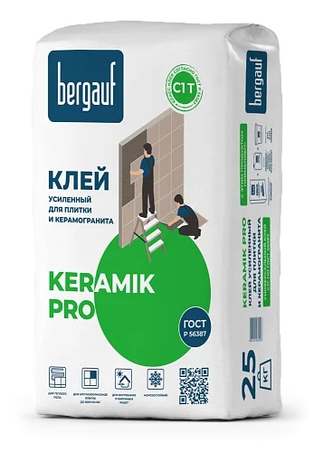 Клей для плитки Keramik Pro 25 кг ТМ BERGAUF (1/56)