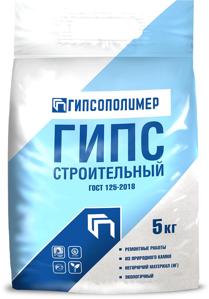 Гипс строительный 5 кг ТМ Гипсополимер (1/180шт)