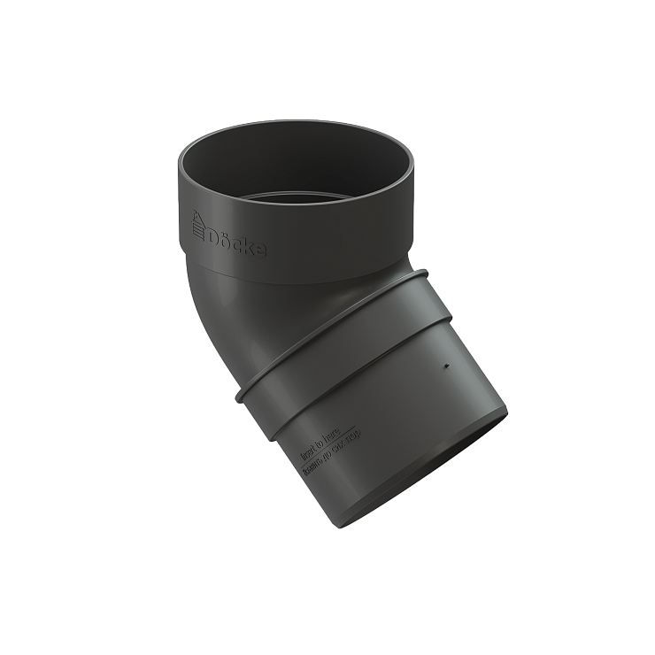 Docke STANDARD Колено 80 мм * 45˚ (Серый 7024)			