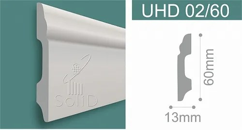 Плинтус полистирол 1 UHD02/60 2400*60*13 Solid