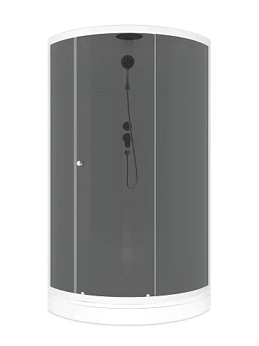 Душевая кабина Domani-Spa Simple 99 V1.2 С КРЫШЕЙ, сред поддон, бел стенки, тонир. стекла, б/эл 90*90*218