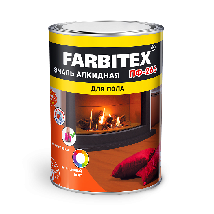 Эмаль алкидная ПФ-266 желто-коричневый (1.8 кг) FARBITEX