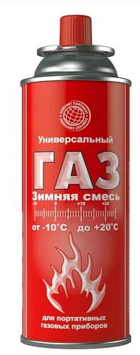 Газ. баллон "СИБИАР" для портативных приборов цанговый ЗИМНЯЯ СМЕСЬ 220гр (-10°С +20°С)