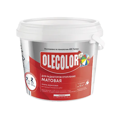 Эмаль акриловая для радиаторов отопления матовая (0.5 кг) OLECOLOR