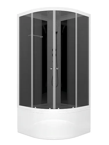 Душевая кабина Domani-Spa Delight Slim 88 high, 800*800*2180, высокий поддон, черные стенки, тонир. стекло, б/эл