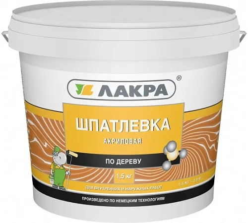 Шпатлевка по дереву  Береза 1,5кг Лакра