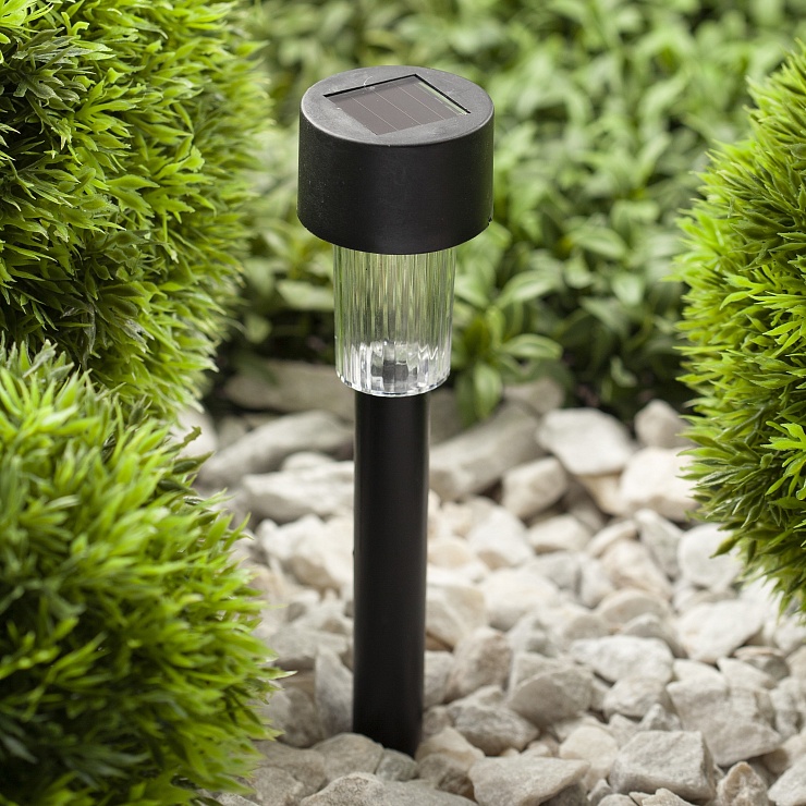 Садовый светильник на солнечной батарее ЭРА SL-PL30 пластик, черный, 30 см 