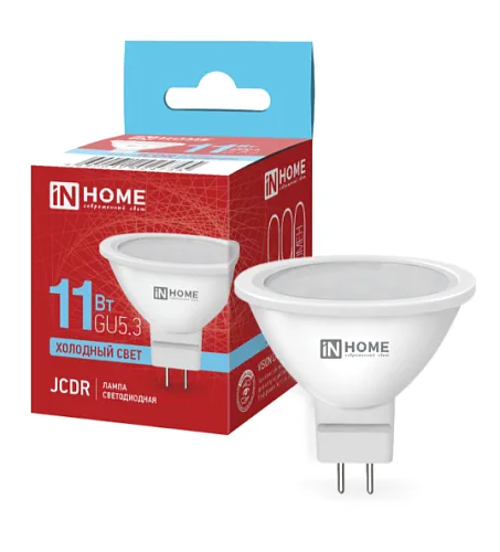 Лампа сд LED-JCDR-VC 11Вт 230В GU5.3 6500К 990Лм IN HOME