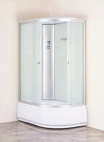 Душевая кабина EvaGold прямоугольная левая F122WS-L (80*120 высок.под.,рифл.стек.,белая стен.,хром матовый проф.3к)