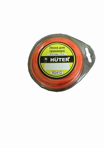 Леска Huter S2412 для триммера, 2.4 мм, звезда 12м
