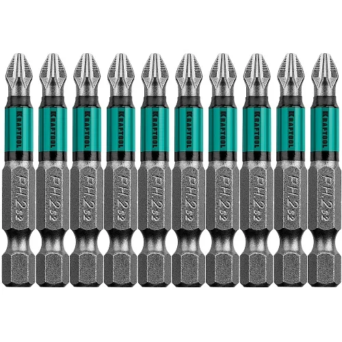 Бита, PH2, 50 мм, тип хвостовика E 1/4",Optimum Line  KRAFTOOL (1/10)