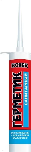 Герметик силиконовый санитарный бесцветный (260мл) BOXER S (1/24шт)